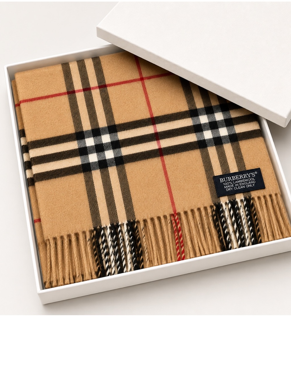Burberry Camel Vintage Nova Check Wool Scarf
